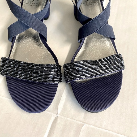 Adrianna Papell royal blue beaded shoes size 10.Beautiful beading. - Picture 5 of 13